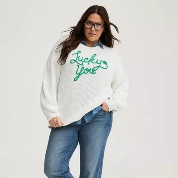 NWT Torrid “Lucky You” Sweater - Picture 2 of 6